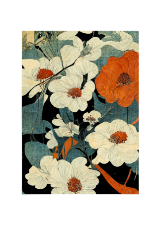 Asian Flowers Poster ESENLY