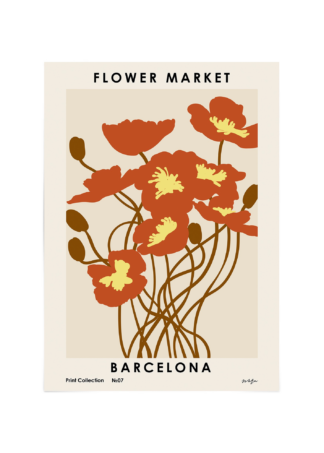 Flower market Barcelona Poster ESENLY